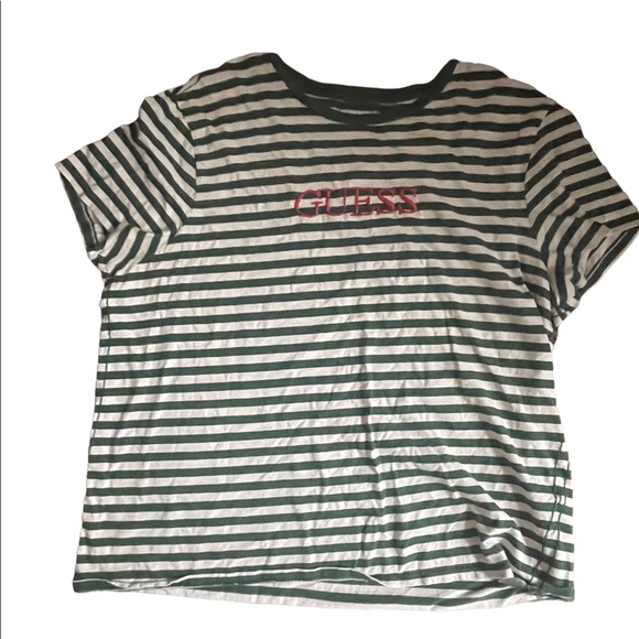 Green Stripped Guess Shirt SZ XL